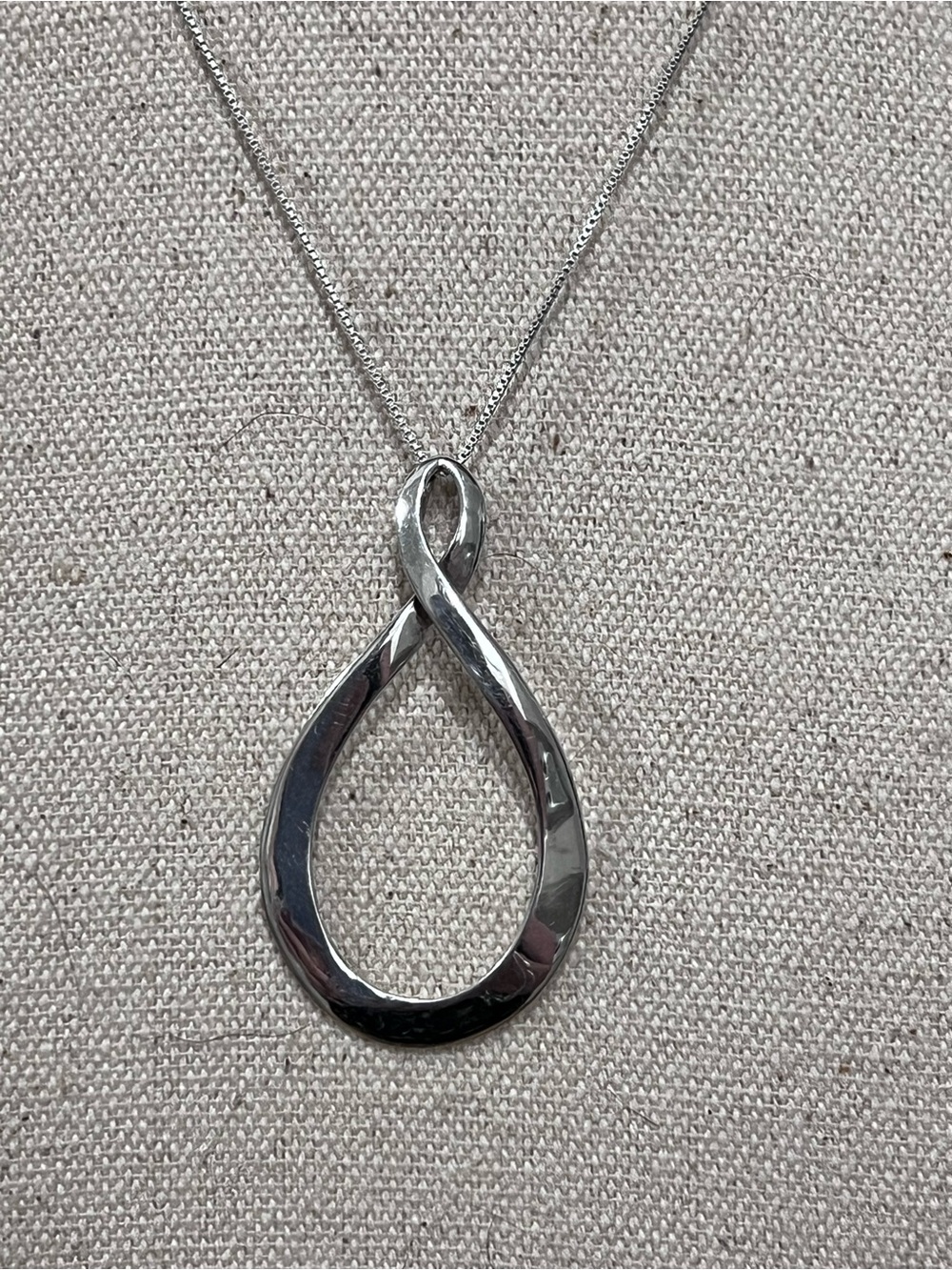 Sterling Silver Infinity Teardrop Pendant Necklace